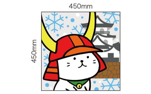 ひこにゃん スクエアフロアマット [冬：雪の模様]