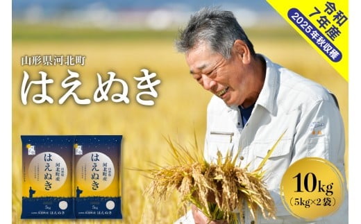 【令和7年産米】2026年1月上旬発送 はえぬき10kg(5kg×2袋) 山形県産 【米comeかほく協同組合】 ka024-040d-r7-011