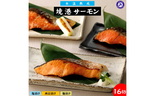 〈山陰大松〉3種の味わい境港サーモン詰合せB16切【高島屋選定品】 塩漬け 西京漬け 麹漬け