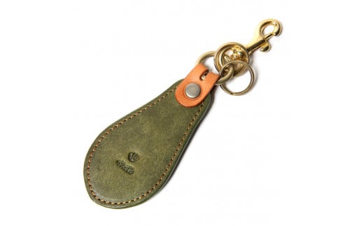 ＭＯＴＯ マットバケッタ 靴べら キーホルダー（GREEN）本池 秀夫 監修　LEATHER & SILVER MOTO