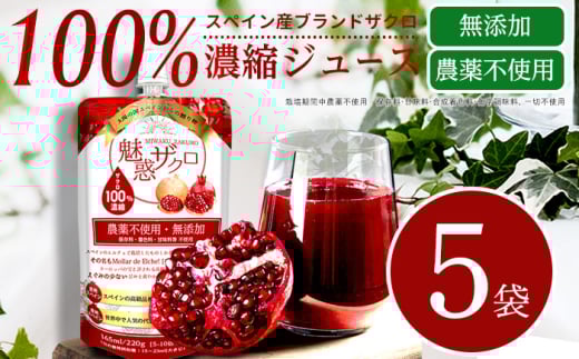 魅惑ザクロジュース 5袋 多治見市 / ユアーズ [TGK003]