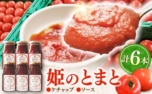 姫の完熟トマトケチャップ・トマトソース 各3本セット 多治見市 / 岩原農園 トマト とまと ケチャップ ソース 調味料 [TFP003]