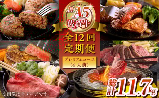 【全12回定期便】佐賀牛 プレミアムコース（4人前） 【がばいフーズ】 [HCS121]
