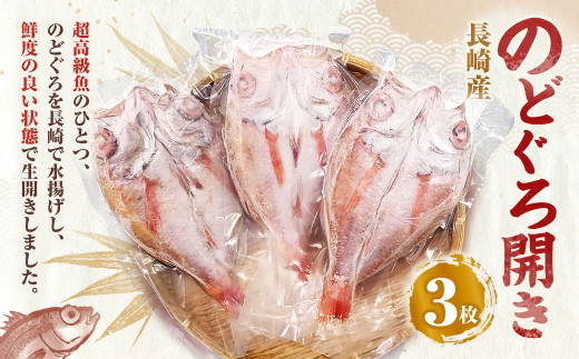 長崎産 のどぐろ開き 3枚 ／ 150g × 3枚 高級 アカムツ 開き のどぐろ アカムツ 干物 開き 魚 魚介 海鮮 冷凍 長崎県 長崎市