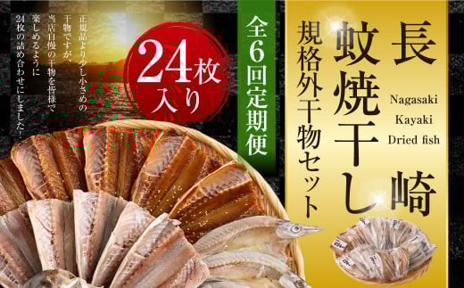 【全6回定期便】24枚入り「長崎蚊焼干し」規格外干物セット