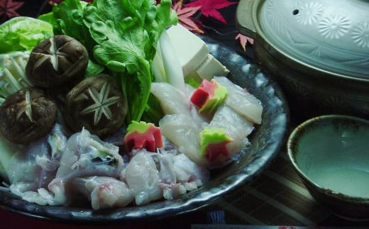 【7営業日以内発送】長崎とらふぐ鍋・刺身セット4人前 ／ ふぐ刺し ふぐの身・あら 鍋用野菜 薬味 ポン酢 だし 出汁 ひれ トラフグ 白身 魚介類 鍋 白菜 えのき しいたけ ネギ 長崎