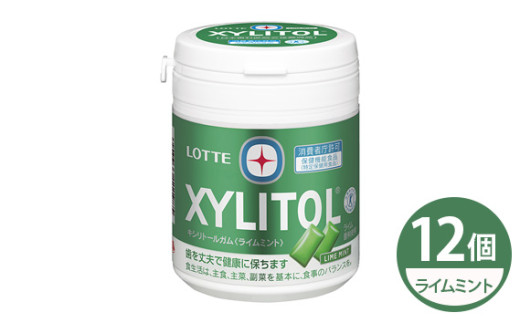 キシリトールガム ライムボトル 12個 | ガム キシリトール ライム 虫歯予防 歯ぐきケア お菓子 おやつ 特定保健用食品 LOTTE 株式会社ロッテ 埼玉県 狭山市