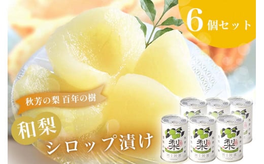 おいしい梨をいつでも 和梨のシロップ漬け 6個セット ( 秋芳の実 梨 百年の樹 ) | 梨 なし 秋芳梨 果実 フルーツ くだもの 果物 梨缶 缶詰 缶 シロップ 特産品 美祢市 山口 美祢 秋芳 秋芳町 お菓子 加工品 スイーツ