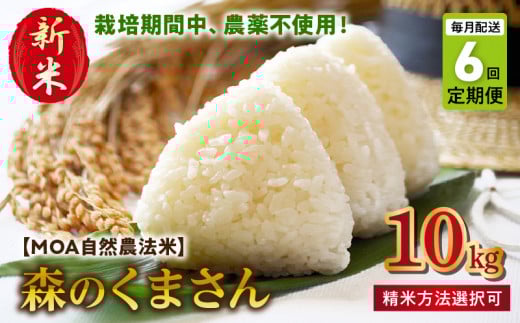T6-70-271_5 【定期便6回】\☆新米☆/カワノ農園  MOA自然農法米「森のくまさん」玄米10kg