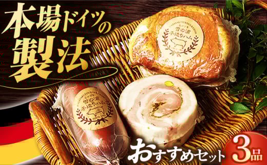 ハム 人気 店主おすすめ3品/ 長与町 / 雪の浦手造りハム [EAM022] ロースハム 無添加ハム 詰合せ 金賞 国産