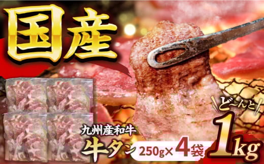 国産牛タン★1ヶ月以内発送★【塩だれ牛タン】九州産和牛の牛タン 1kg 国産牛タン （約250g×4パック）長与町/岩永ホルモン [EAX080] 国産 牛肉 和牛 牛 タン 塩だれ牛タン 牛たん塩 塩ダレ 味付き ぎゅうたん ギュウタン 薄切り スライス 味付き 塩 焼肉 焼き肉 冷凍 焼くだけ 簡単調理 小分け 真空