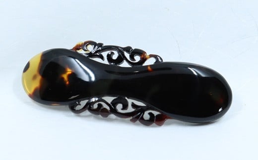 FI-5.【奈良べっ甲】透かし入りバレッタ