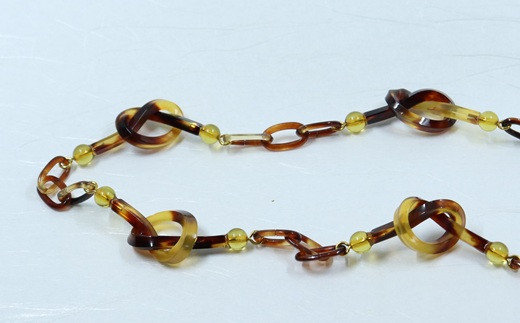 LHI-4.【奈良べっ甲】結びネックレス