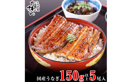 国産うなぎ蒲焼き大サイズ150g 5本セット(A998-2)