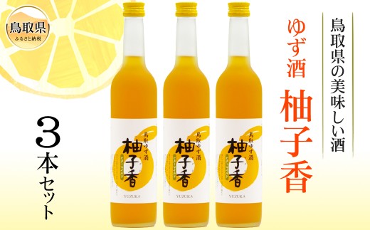 B25-028 鳥取県の美味しい酒　ゆず酒　柚子香（ゆずか）　３本セット