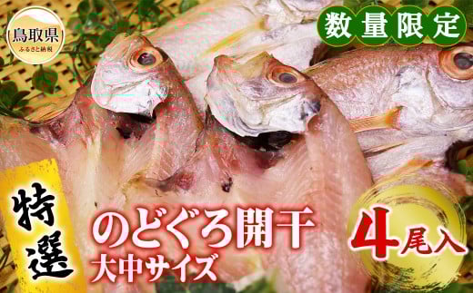 B24-137 【特撰】のどぐろ開干 大中サイズ 4尾入 【数量限定】