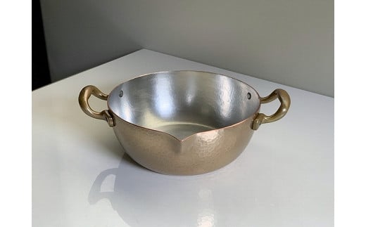 「富貴堂」銅両手鍋21cm 口付き(金色) FC195003