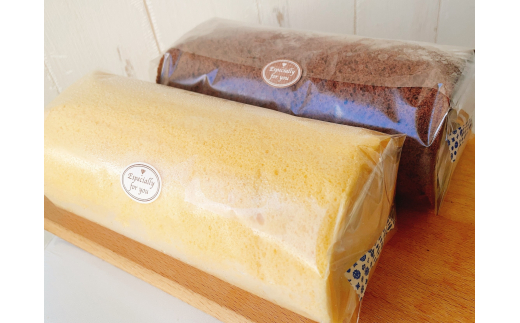 米粉ロールケーキ(プレーン・チョコ) 各1本入(冷凍) FC013071