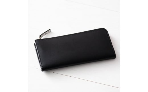 L字ファスナー長財布【黒ヌメ×ヘビ革】Hide series(ハイドシリーズ) HS01BK