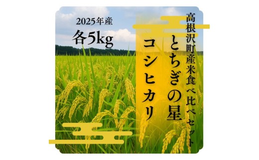 高根沢町産とちぎの星5kg、コシヒカリ5kg（精米）食べ比べセット※離島への配送不可※2025年9月中旬頃～12月下旬頃に順次発送予定