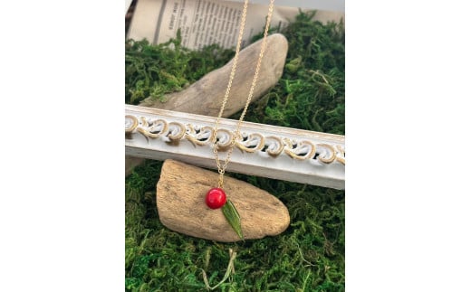 【A-218】本物の郡上南天を閉じ込めたネックレス