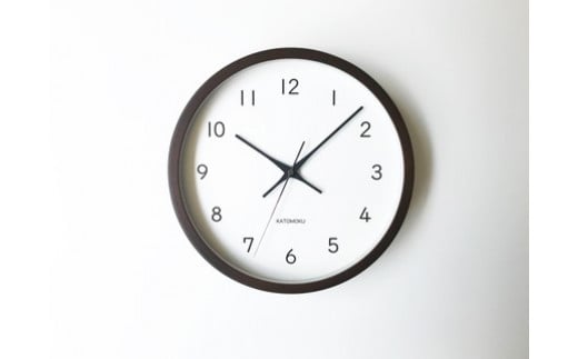 KATOMOKU muku clock 13 ウオールナット 電波時計 連続秒針 インテリア 寝具 収納 置き時計 掛け時計 掛け時計 20000円 カトモク 加藤木工【B-39】
