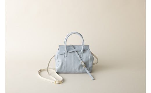 [G0064a]OBI MINI(革のカシミヤ 郡上市産明宝鹿革バッグ)ブルーグレイ バッグ 小物 ブランド雑貨 財布 ケース メンズ財布 190000円