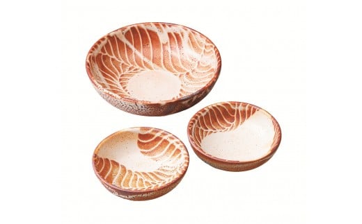 志野焼波文鉢揃