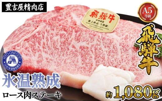 ロース肉ステーキ 6枚（約1080g）　氷温(R)熟成　飛騨牛Ａ５等級 リキッドフリーズ [No.535] ／ 牛肉 ブランド牛 すきやき 岐阜県 特産