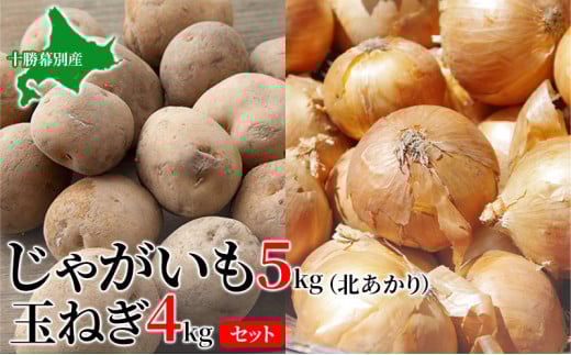 じゃがいも5kg・玉ねぎ4kgセット（北あかり）【十勝幕別 北海道ホープランド農場】 [№5749-1171]
