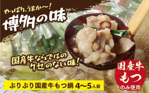 もつ鍋 国産 しょうゆ味 4〜5人前 セット [小林食品 福岡県 宇美町 um40azo890004] モツ鍋 鍋 ホルモン 国産牛