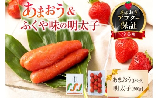 【期間限定発送】 いちご 明太子 セット 福岡産あまおう 1パック ふくや 味の明太子 200g [南国フルーツ 福岡県 宇美町 um40azo970010] 詰め合わせ 先行予約 あまおう イチゴ 苺 フルーツ 果物 果実 甘い あまい ふくや 辛子明太子 めんたいこ