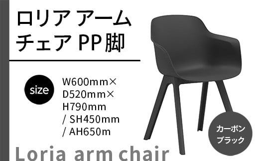 椅子 おしゃれ ロリア アームチェア ブラック PP脚 P3003-1WK [アダル 福岡県 宇美町 um40azo830044] いす イス オシャレ ベンチ 家具 インテリア 黒