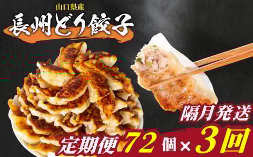 訳あり 長州どり餃子 3回 隔月 定期便 72個 12個×6パック 冷凍 小分け 大容量 ぎょうざ ギョウザ ギョーザ