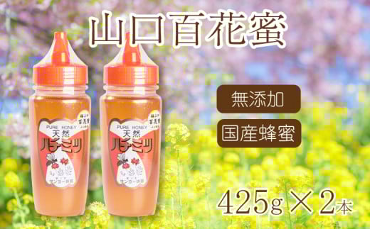はちみつ 国産 蜂蜜 850g ( 425g×2 ) 国産100% 百花蜜 山口県産 下関