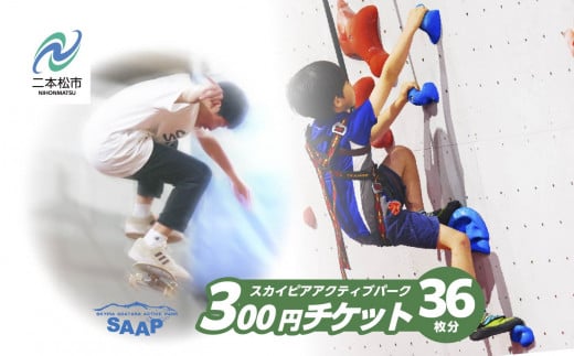 スカイピアあだたら「アクティブパーク」利用チケット 300円×36枚分 チャンスク チャンネルスクエア スケートボード スポーツクライミング スラックライン 屋内スポーツ おすすめ お中元 お歳暮 ギフト 二本松市 ふくしま 福島県 送料無料【F-WORLD】