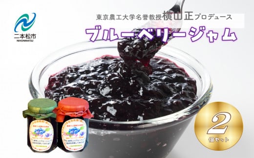 東京農工大学名誉教授「横山　正」ブランドのブルーベリージャム 2個セット ブルーベリー ジャム フルーツ 果物 東京農工大学 名誉教授 おすすめ お中元 お歳暮 ギフト 二本松市 ふくしま 福島県 送料無料【東和ブルーベリー研究農園】