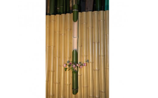 No.196 青竹の短冊掛け / 玄関 床の間 飾り 花入れ 俳句 青竹 天然竹 大阪府
