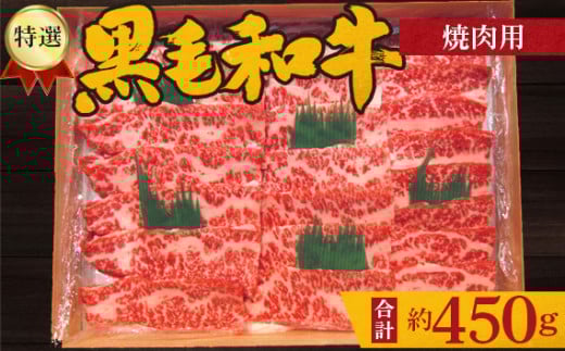 No.208 特選 黒毛和牛 焼肉用肉 計約450g / 牛肉 やきにく ロース 大阪府 特産品
