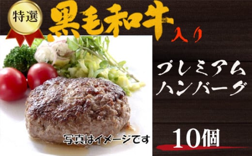 No.217 特選黒毛和牛入り　プレミアムハンバーグ　10個入 ／ 加工品 惣菜 冷凍 大阪府 特産品