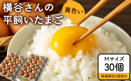 横谷さんの平飼いたまご Mサイズ30個入り 破損保証5個含む 山江村ヤマメ生産組合《30日以内に出荷予定(土日祝除く)》卵 たまご タマゴ 熊本県山江村 st-p
