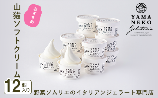 W02037 野菜ソムリエのイタリアンジェラート専門店<山猫ソフトクリーム>12個セット