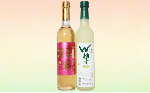 C1-77A長岡リキュールセット柚子＆梅酒（500ml×2本）