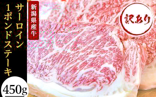 76-66A【訳あり】新潟県産牛(長岡産) サーロイン1ポンドステーキ