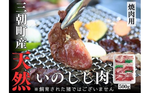 猪肉 三朝町産 焼肉用 ミックス スライス 500g|ジビエ 肉 お肉 にく 国産 いのしし 猪 天然 ロース バラ モモ ウデ お任せ 焼き肉 BBQ 食品 三朝町産 人気 おすすめ 送料無料 ギフト 鳥取県 三朝町