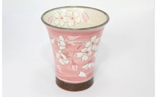 【受注生産】桜模様ロンググラス(ピンク)