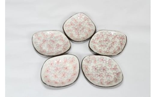 【受注生産】桜模様銘々皿5枚セット