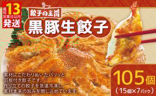 餃子の王国 黒豚 生餃子 105個 255g(15個)×7パック 餃子