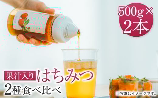 熊本 杉養蜂園 【ゆず蜜×ストロベリー】果汁入り はちみつ 500g 2種 計1kg 食べ比べ 蜂蜜