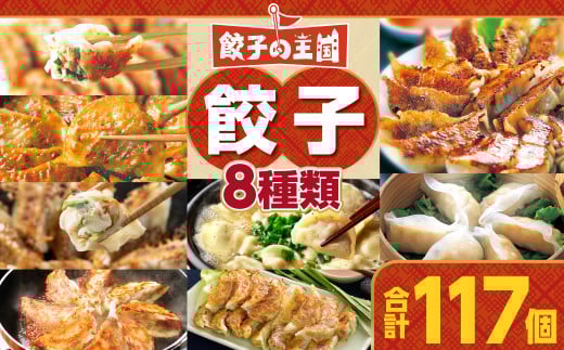 餃子の王国 餃子 8種 セット 合計117個 ぎょうざ 生餃子 生水餃子 水餃子 黒豚 豚肉 冷凍 国産 熊本